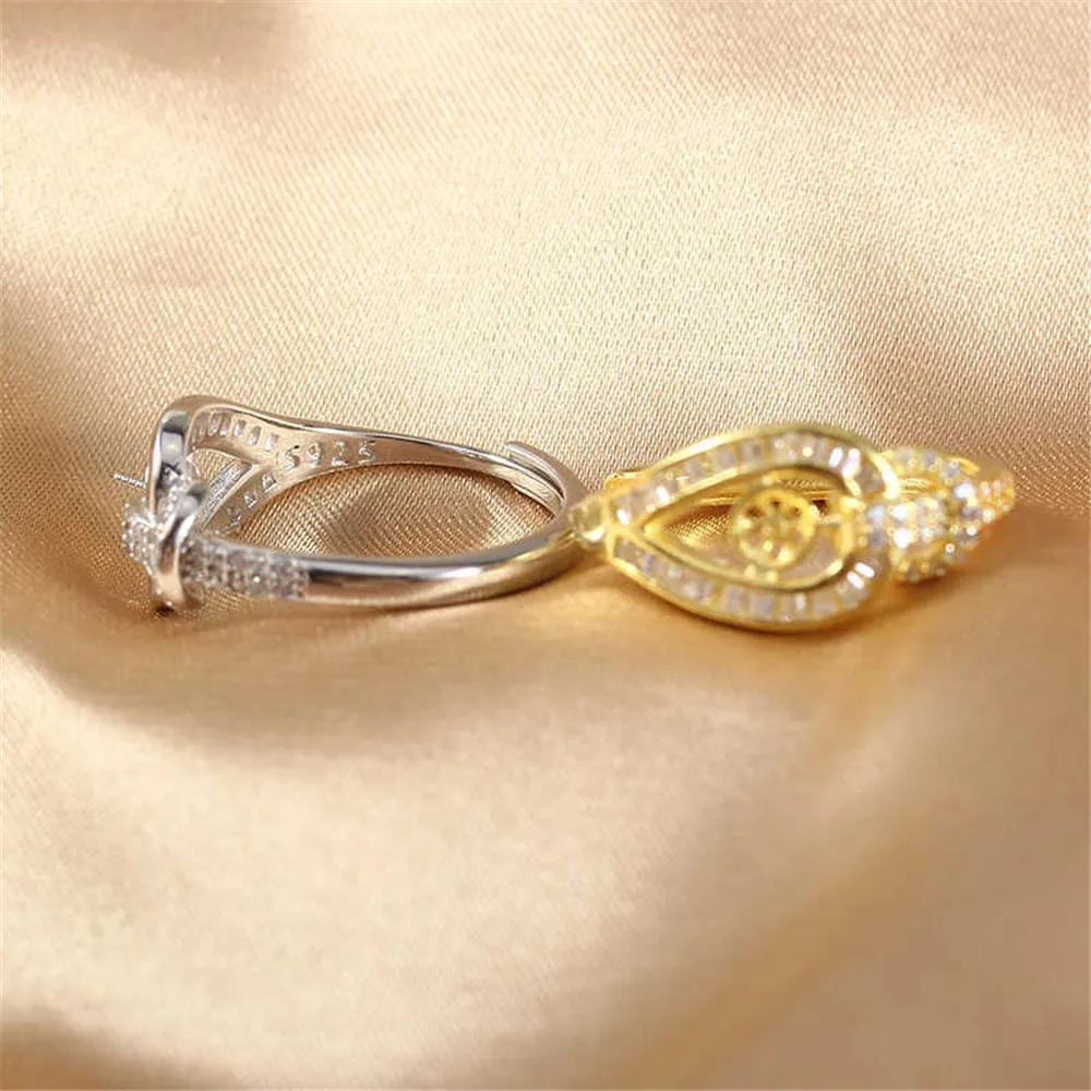 Solid S925 Sterling Silver Pearl Ring Settings Findings & Accessories - for Jewelry Making Bulk Wholesale Craft Supplies 8-10mm