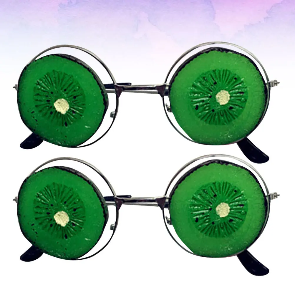 

2Pcs Party Glasses Kiwi Fruit Design Funny Eye Glasses for Group Events Laughter Boosters Decorative Props for Adult Kids