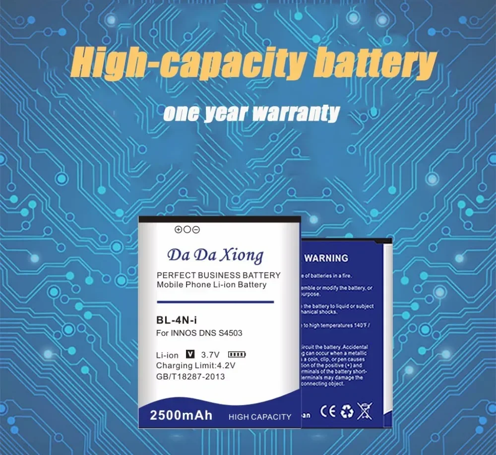 DaDaXiong 2500mAh BL-4N-i For DNS S4503Q S4503 Innos Small Dragonfly I6c I6 Cell Phone Battery