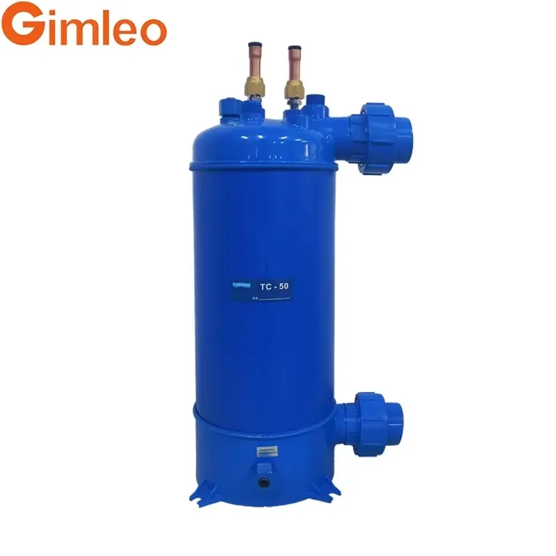 For PVC Shell Titanium Spiral Tube Coil Heat Exchanger Condenser Evaporator for Swimming Pool R410A MHTA-5 Pump Heater