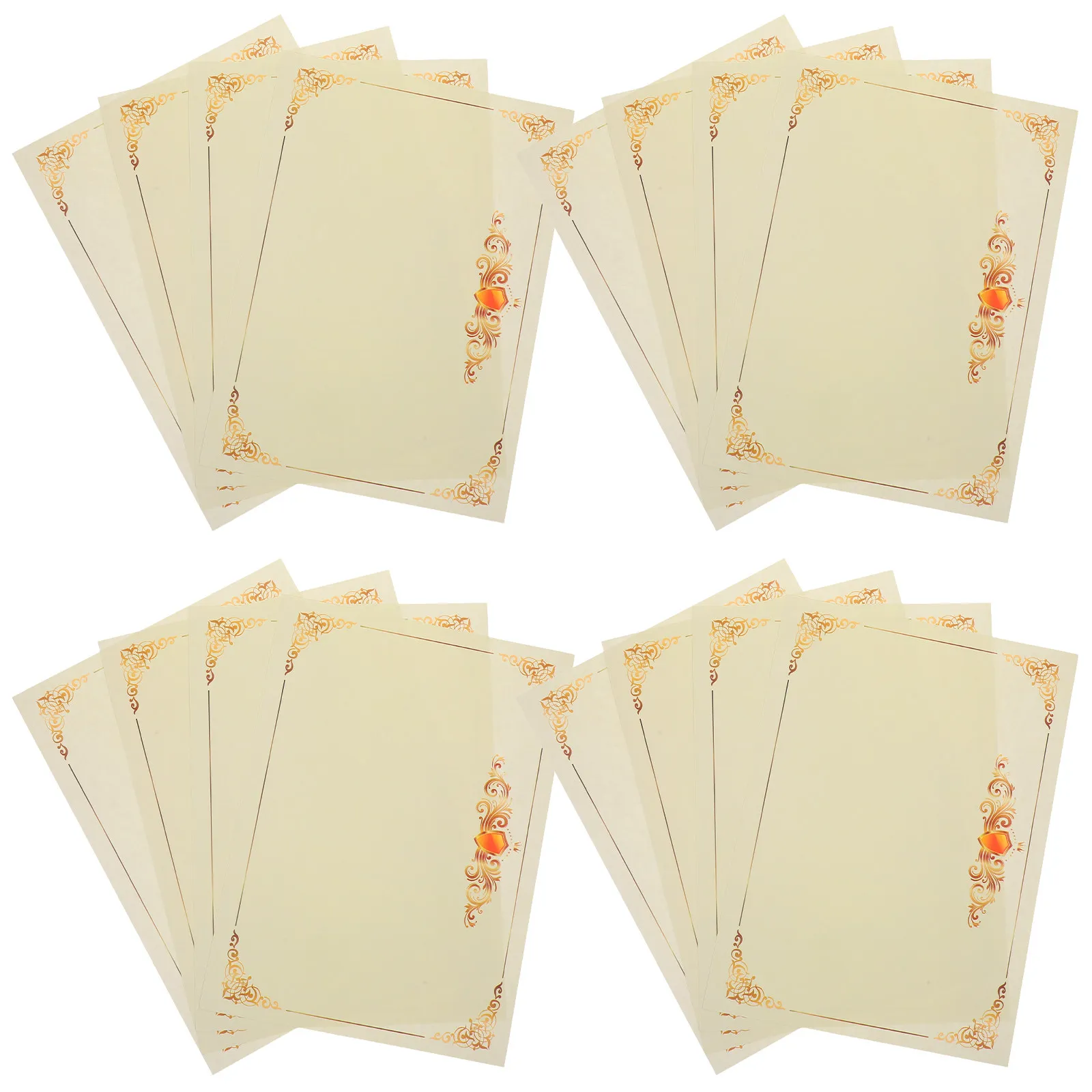 

100 Sheets Blank Certificate -Side Offset Premium Writing Surface Floral Border Design for Awards Graduation Diplomas