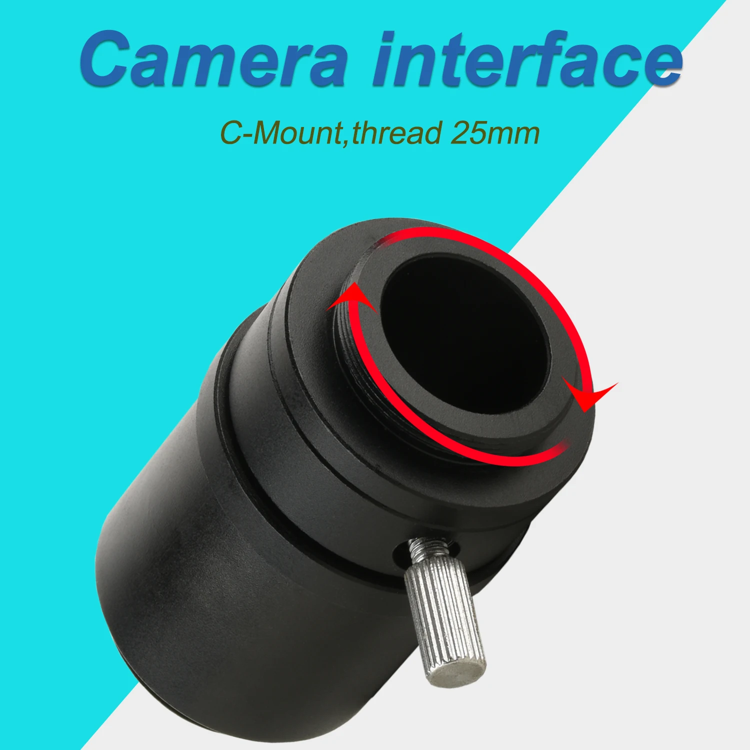 KOPPACE 1X Interfaz de microscopio Longitud focal ajustable 28 mm Interfaz de montaje de microscopio