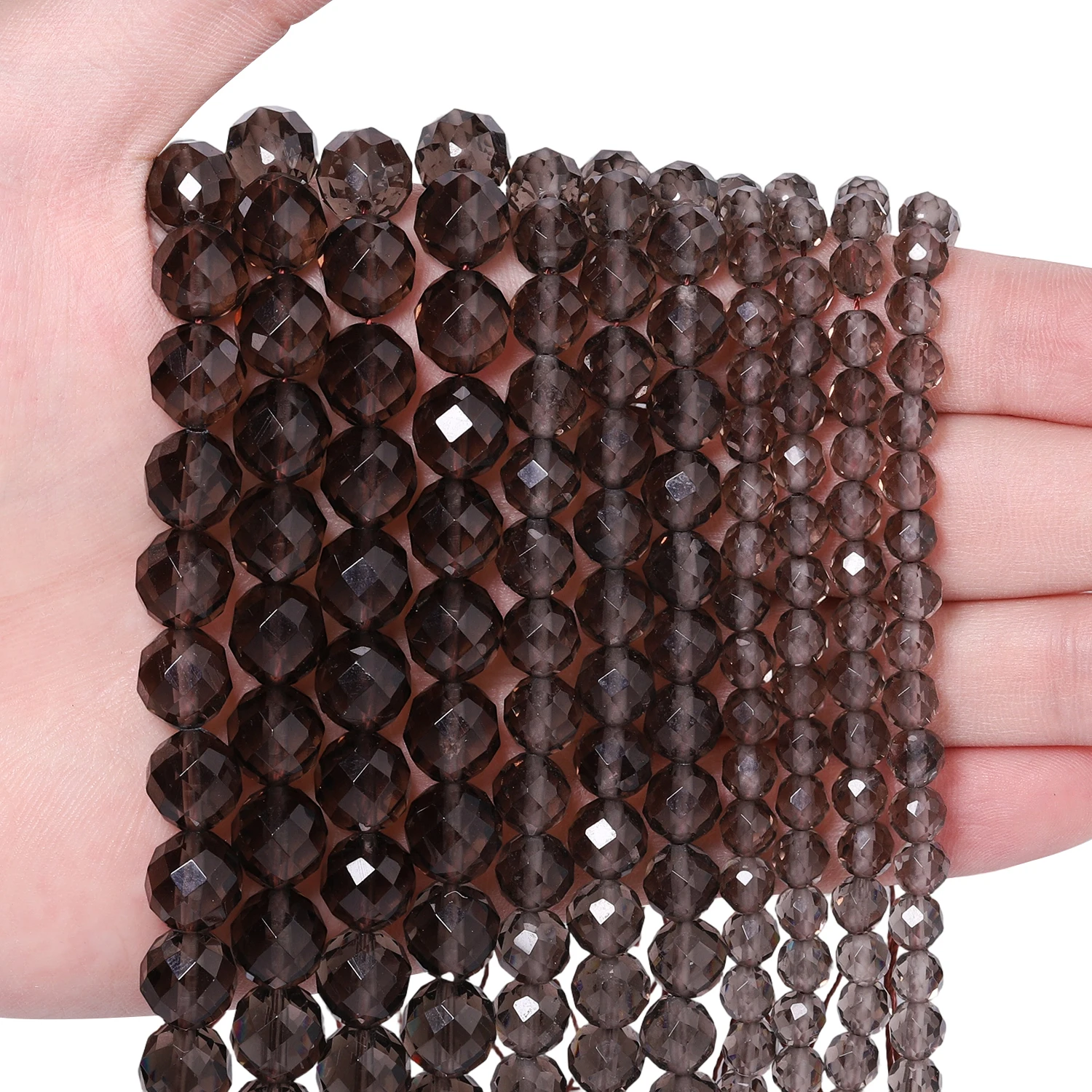 Natural Ice Obsidian Faceted Round Beads High Quality Stone Luxurious Finish for Jewelry Making DIY Energy Bracelet 6/8/10mm