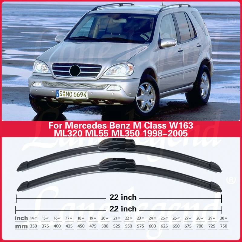 For Mercedes Benz M Class W163 1998-2005 ML320 ML55 ML350‌ High-performance wiper‌ 22