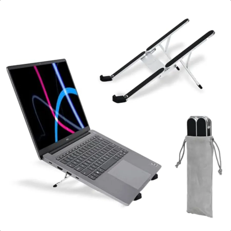 

Portable Laptop Stand Foldable Laptop Stand for Desk and Travel Ergonomic 6Level Angle Adjustable Computer Riser Compact ABS Ho