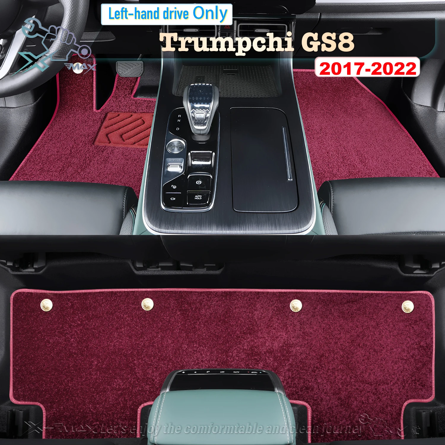 Left-hand Drive Car Floor Mat For Trumpchi GS8 2017-2022 Full Surround Foot Mat Automotive Floor Mat Floor Liner Water-proof Mat