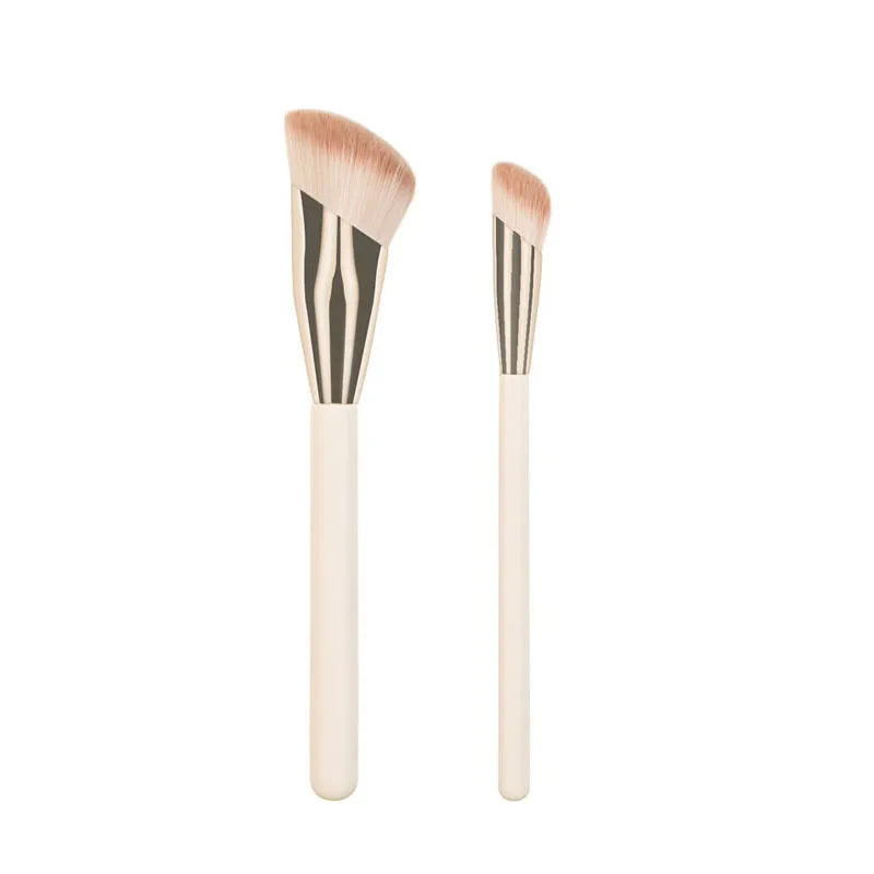 Karsyngirl 2Pcs Foundation Makeup Brush Oblique Head Liquid Foundation Concealer Blending Brushes Face Contour Beauty Tool