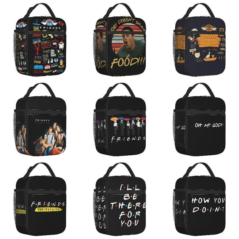 

TV Show Friends Symbol Insulated Lunch Bags for Women Portable Cooler Thermal Bento Box Kids School Children