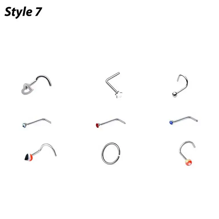 Nasenpiercer-Werkzeug, Körperschmuck, steriles Einweg-Nasenpiercing-Pistolen-Piercing-Set mit CZ-Nieten, Nasenring-Ohrstecker aus chirurgischem Stahl, 20 g – Detail 8