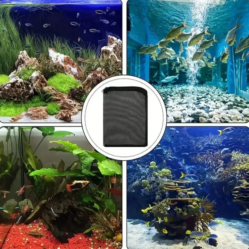 10 Stück schwarze Netzfilterbeutel mit Reißverschlüssen für Aquarienfiltermedien, langlebig, atmungsaktiv, halten Materialien organisiert – Detail 8