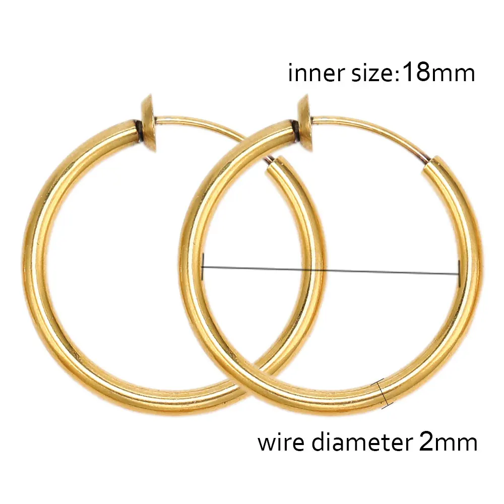 5Pairs Stainless Steel Without Ear Holes Clip Hoops Without Drilling Earring for Clip Earring Without Piercing Jewelry Making