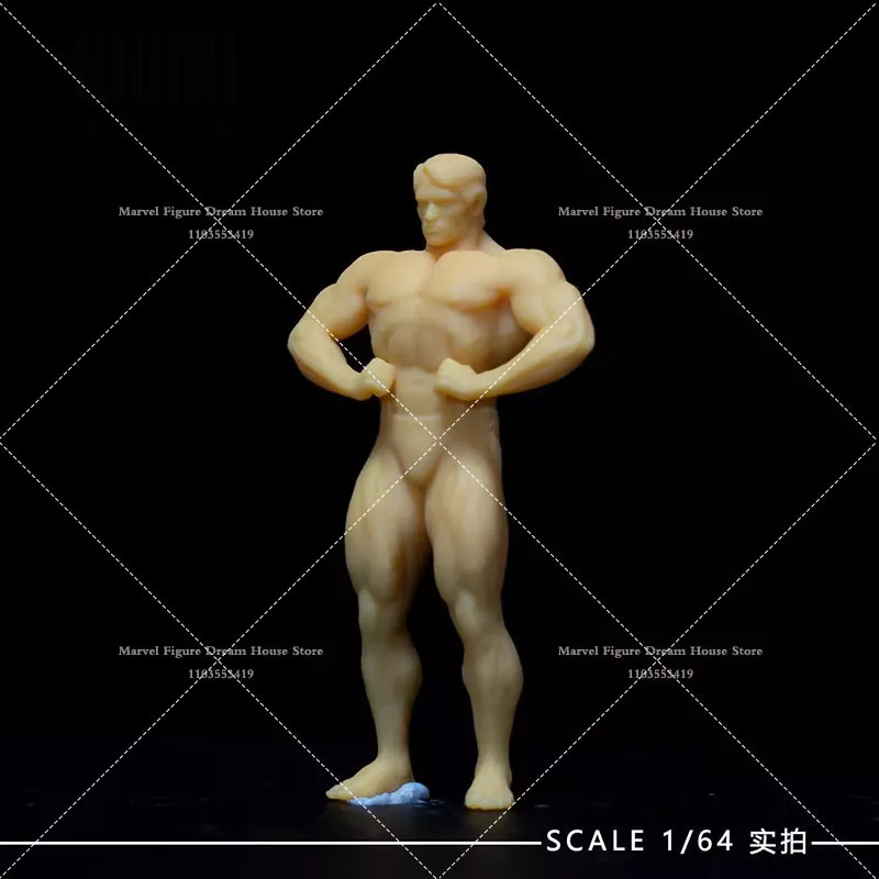 1/64 Scale Miniature Scene Doll White Model Un-panited Tough Guy Muscular Man Mr. Fitness Arnold Schwarzenegger Action Figure