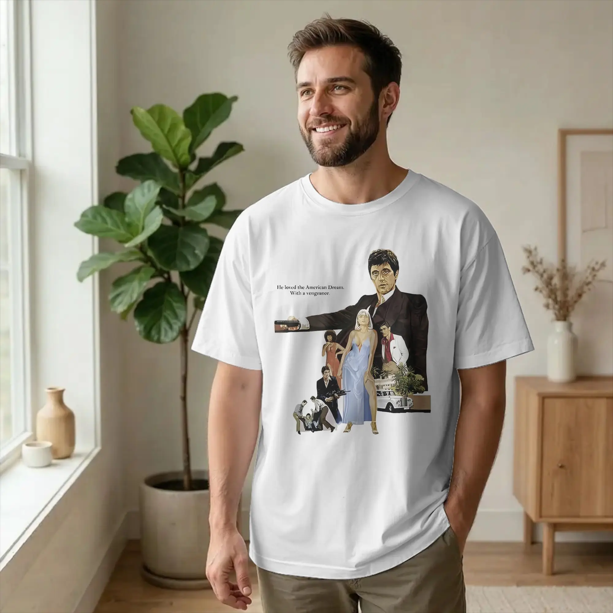 Scarfaces Tony Montana T-Shirts for Men The Eyes Chico Funny Cotton Tees O Neck Short Sleeve T Shirts Plus Size Tops