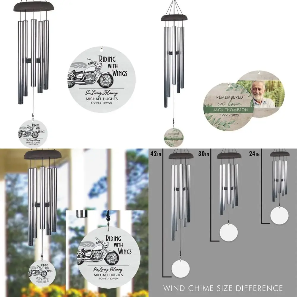 

24-inch motorcycle-themed wind chime: a personalized memorial gift for honoring a loved one's memory