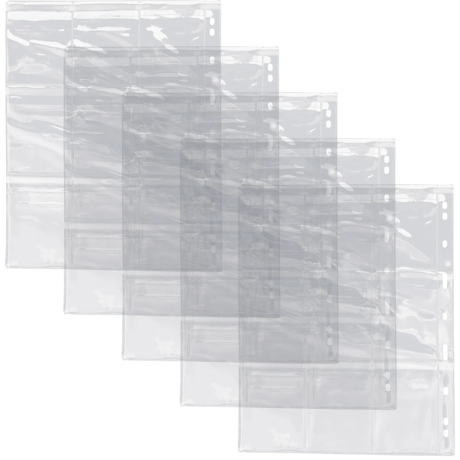 

5Pcs Transparent Coin Collection Pages Binder Sheets Coin Holder Sleeves Storage Protector Collector Album Books for Collectors