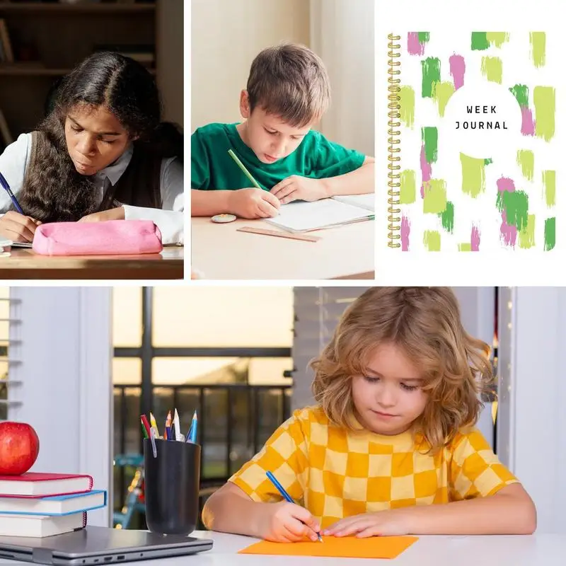 Еженедельный планировщик, самонаполняющийся бизнес-планировщик, блокнот, органайзер для повестки дня, школьные принадлежности, дистанционное обучение и семейная школа