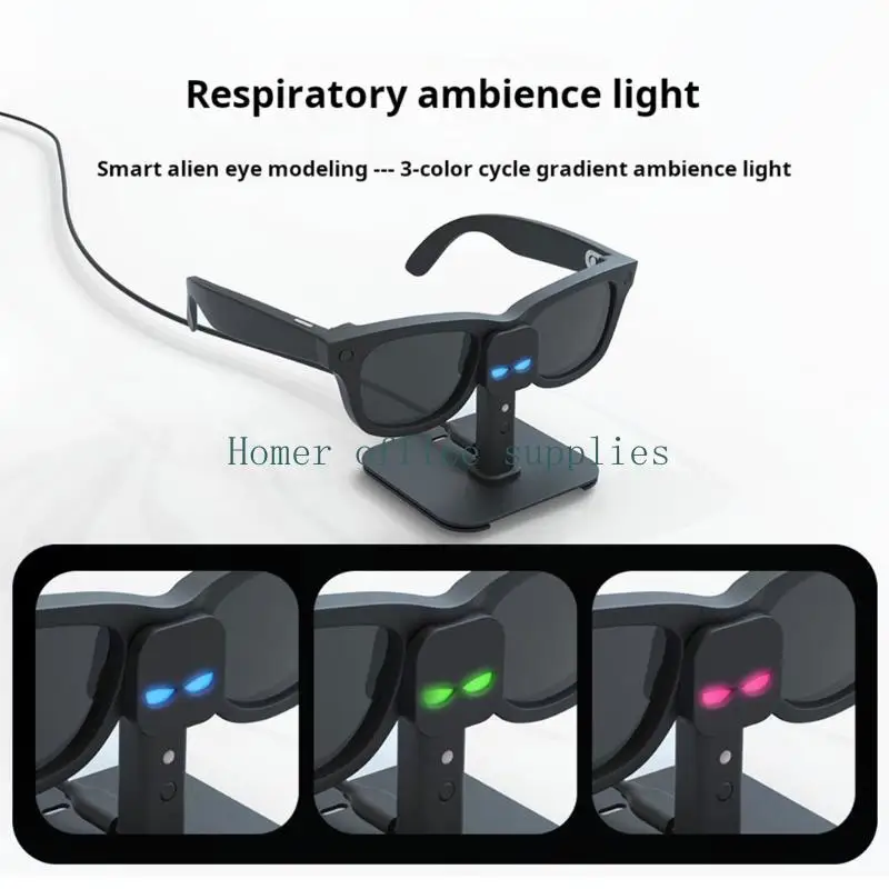K43B Universal Glasses Charging Dock Station With Double Type C Port And Mood Light For Blayzer Eyewears