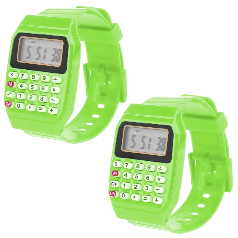 Montre-bracelet en silicone pour enfants, calculatrice électronique polyvalente, mode pour enfants, date