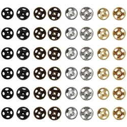 Stainless Steel Sew-on Snap Buttons 80 Sets 6mm Mini Metal Doll Button Invisible Metal Snap Buttons Fasteners DIY Garment Buckle