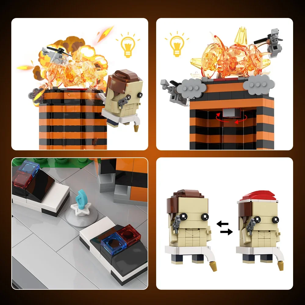 MOC Die Hard Bruce Willis Building Blocks Movie Die Hard Bruce Willis Figure Bricks Model DIY Assembly Toys Kids Birthday Gifts