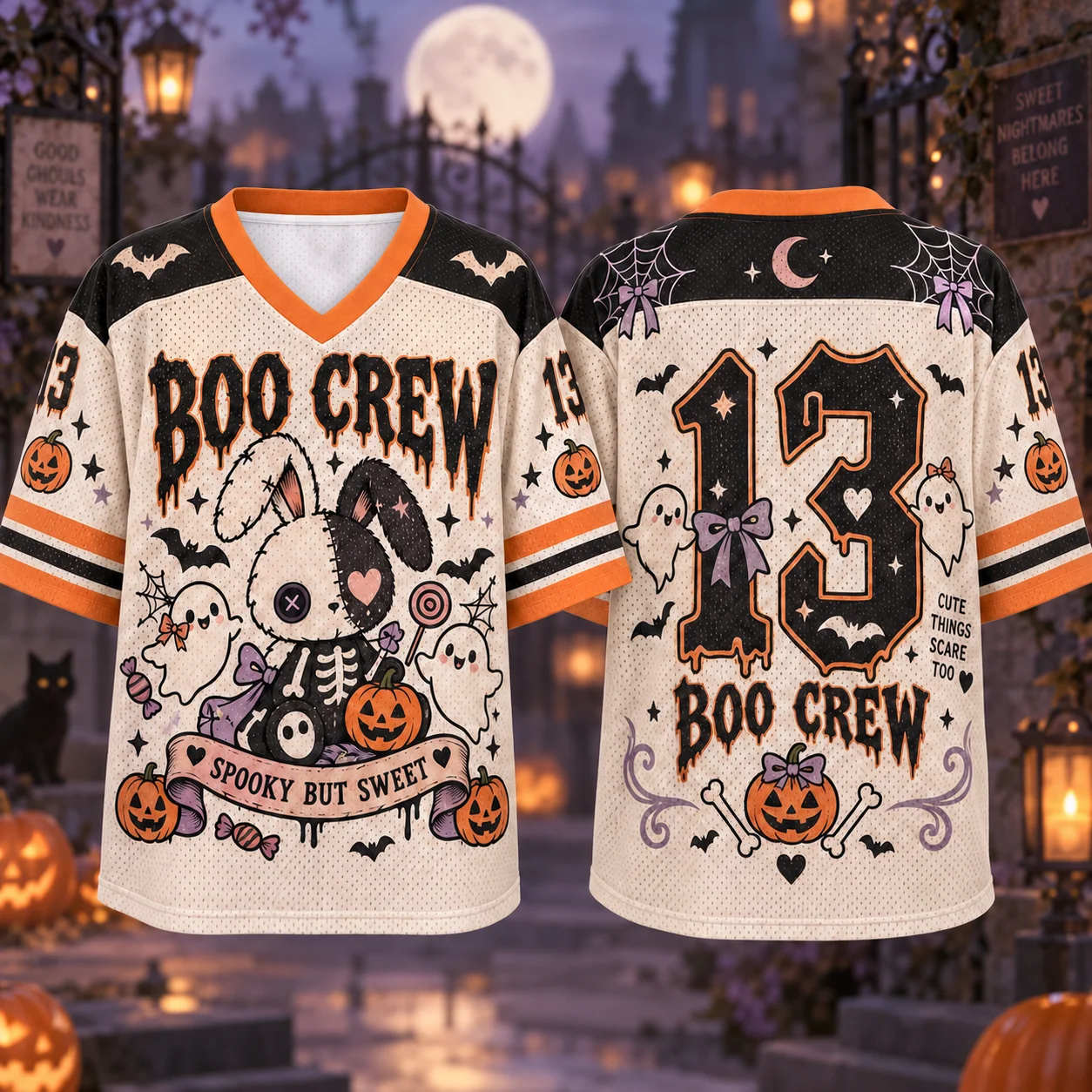 Halloween Spooky Skeleton Shirt Pumpkin Bat TShirt Retro Tee Front Back Halloween Graphic Tee Shirts Halloween Party Tops Gifts