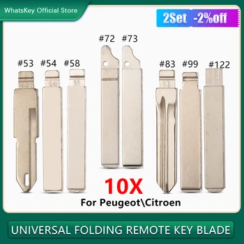 10 قطعة NE73 VA2 HU83 SX9 شفرة مفتاح السيارة الوجه # 53 54 58 72 73 83 99 122 لبيجو 206 207 307 308 407 408 سيتروين C3 C4L C5 بليد