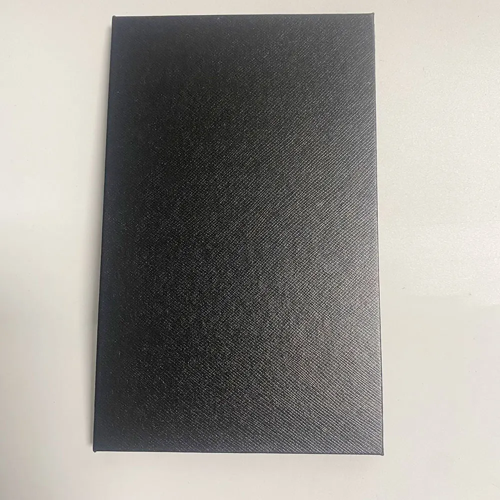 Confezione regalo in carta Kraft nera da 5 pezzi, pacchetti di biglietti da visita con slot in eva e chiusura magnetica