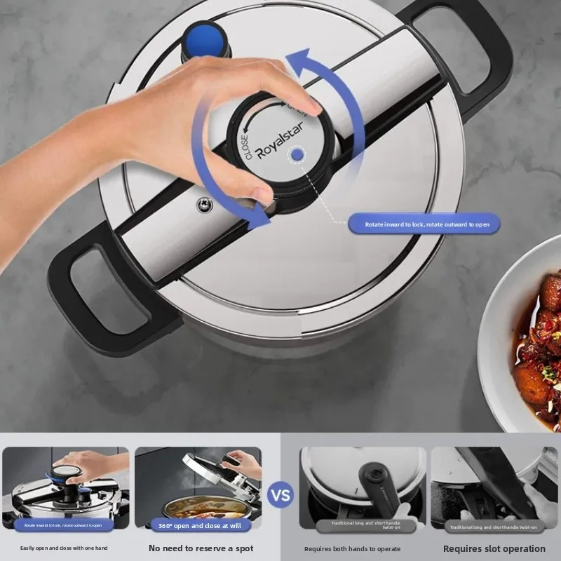 Food Grade 304 Stainless Steel Pressure Cookers | 100PAK Super High Pressure Saves 40% Energy | Gas & Induction Compatible