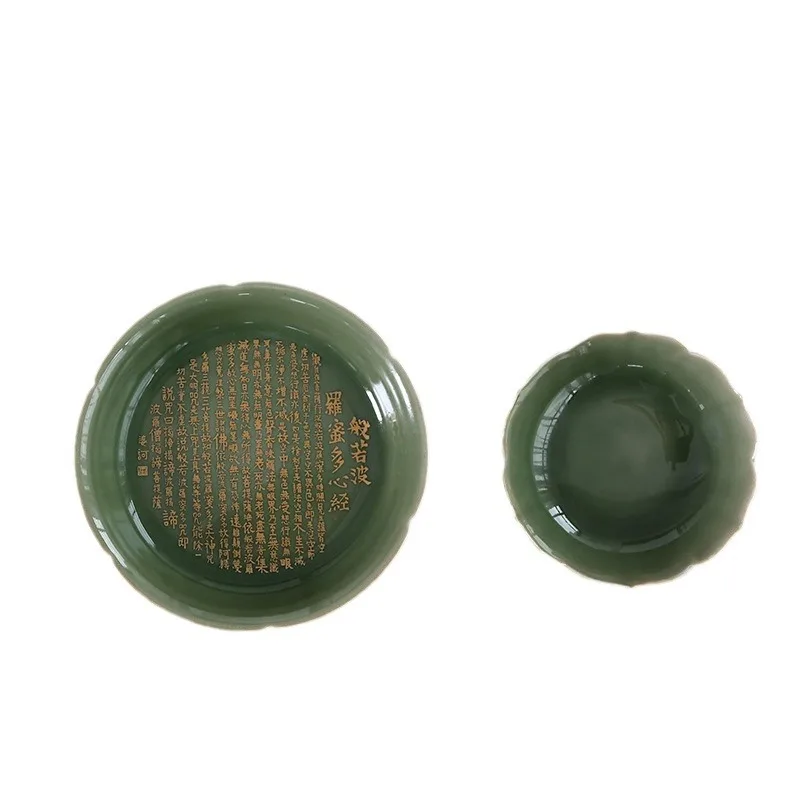 

celadon high-footed refreshment plate fruit plate for household living room coffee table office ceramic snack plate