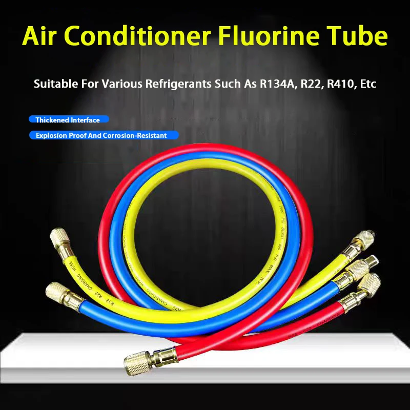 0.9M-1.8M A/C Charging Hose Tube Kit Hose Low Loss Fittings for R134A R12 R22 Refrigerant Air Conditioning Manifold Gauge 1/4