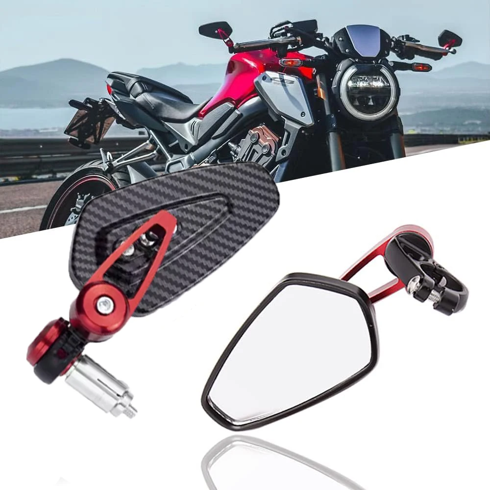 

New Motorcycle Rearview Mirror Carbon Fiber Pattern Handlebar Mirror Modified Inverted Rear Mirror Motorbike Accessories