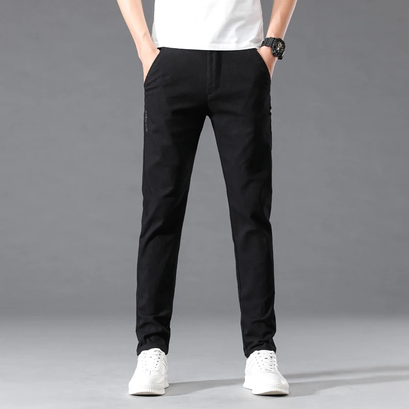 

Casual pants men spring and autumn fashion brand loose straight leg pants 2023 autumn new middle-aged dad business pure cotton