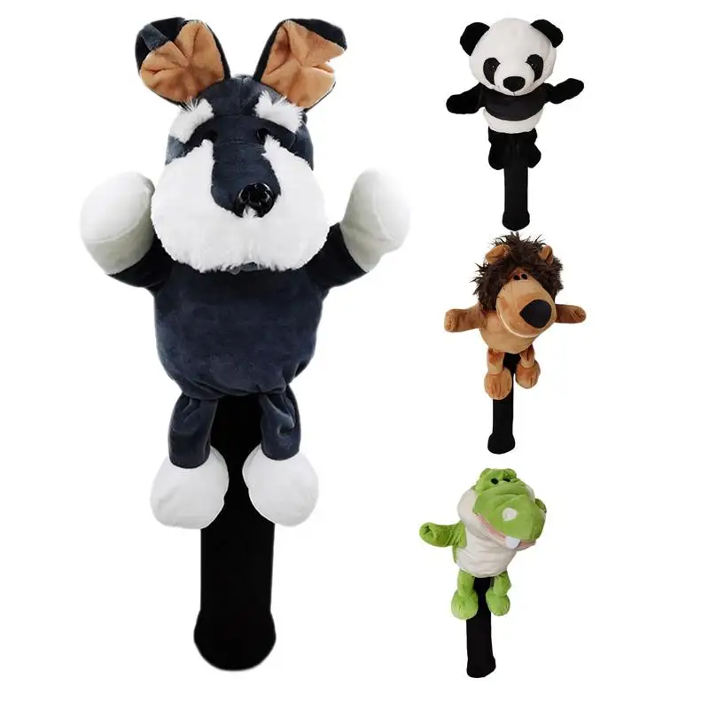 

Cartoon Animals Golf Club Head Covers Cute Golf Putter Cover Novelty Plush Doll Golf Drive Protective Cover Golf Woods Club