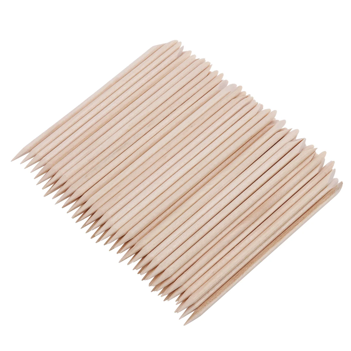 100 Stuks Oranje Houten Stok Voor Nagels Cuticle Pusher Pedicure Gereedschap Haarspelden Decoratieve Remover Versieren Houten Man