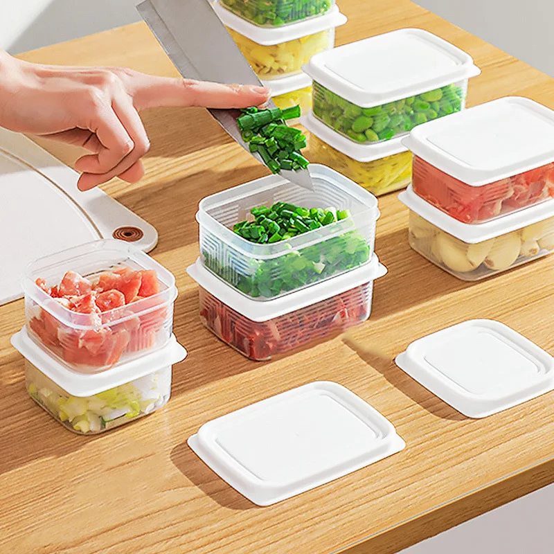 Refrigerator Storage Box Vegetable Fruit Storage Box Fridge Organizer Onion Ginger Crisper Sealed Microwavable Food Container