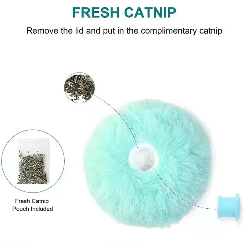 Pet Calls Ball Cat Sounds Out Loud Toy Ball Teases Cat Mint Gravity Plush Ball Bird Calls Insect Chirping