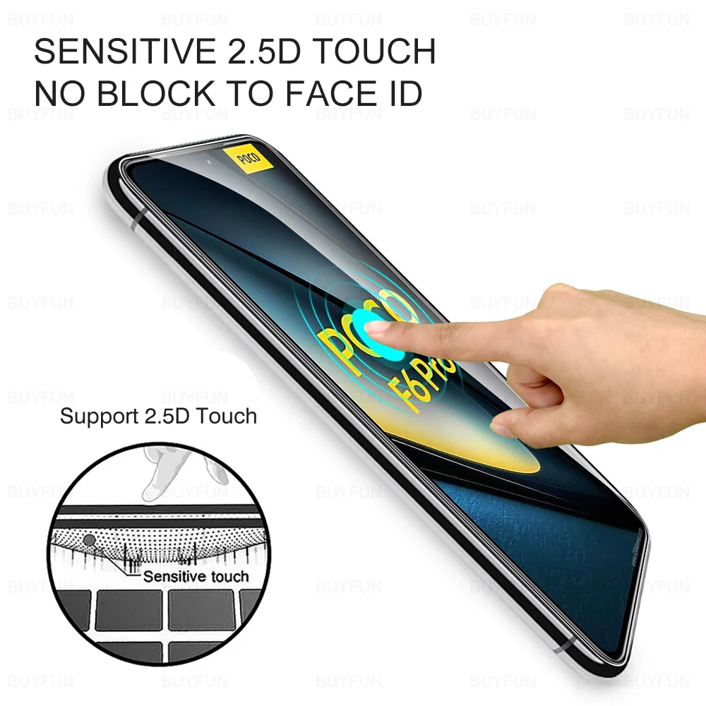 샤오미 Poco 보호 유리, 샤오미 Poco F6 Pro x6Pro 용 강화 유리 스크린 보호대, F5 X5 Pro F6Pro X6 Pro 용 유리, 2 개