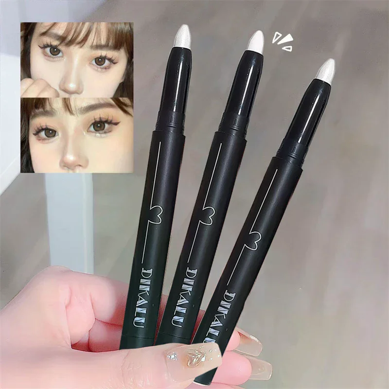 DIKALU Shiny Pearl Lidschattenstift, weiß, matt, glitzernd, Eyeliner-Stift, wasserdicht, lang, erhellt die Augen, liegend, Seidenraupe-Stick-Make-up