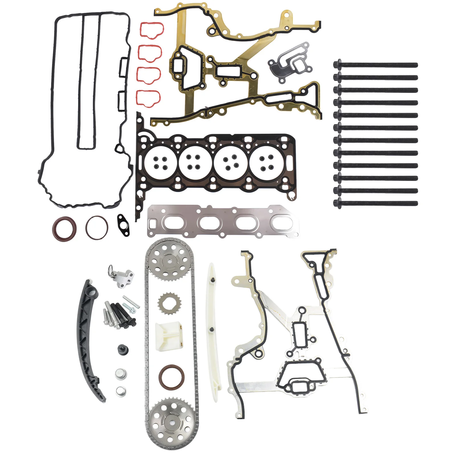 Image of AP02 Zylinderkopfdichtungssatz + Steuerkettensatz für Opel Astra Agila Combo Corsa Meriva Tigra Z14XEP 1.2 1.4 Z12XE XEP Z14XEL XEP