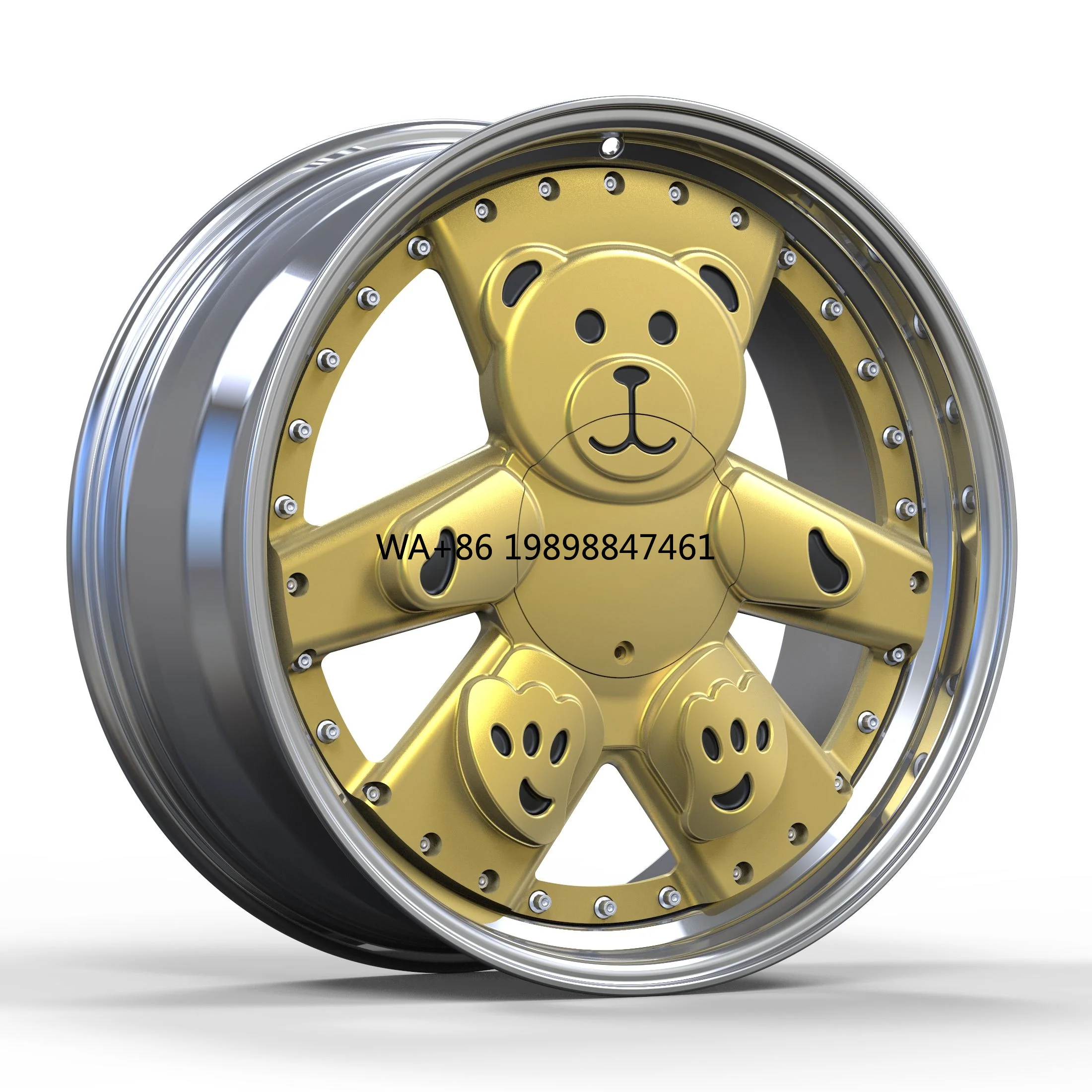 

Новые изготовленные на заказ 2-компонентные кованые диски для пассажирских автомобилей из сплава, 15-24 дюйма, диски с золотыми спицами для W205 C300 W447 F30 E90 E60