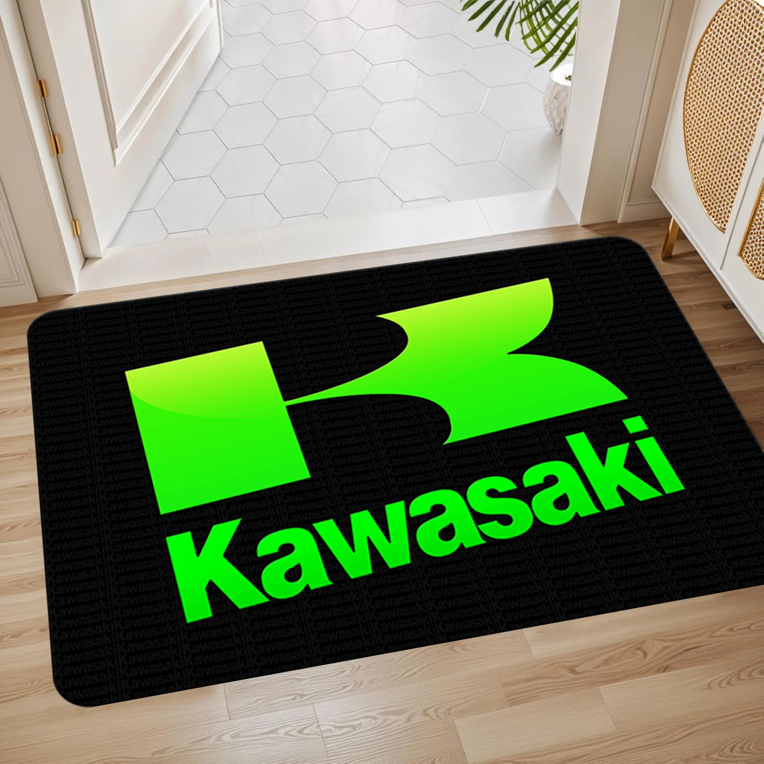 K-Kawasakis Motorcycle Carpet Garage Mat Racing Cool Moto Display Motorcycle Display Mat Anti-slip Floor Decoration Rug