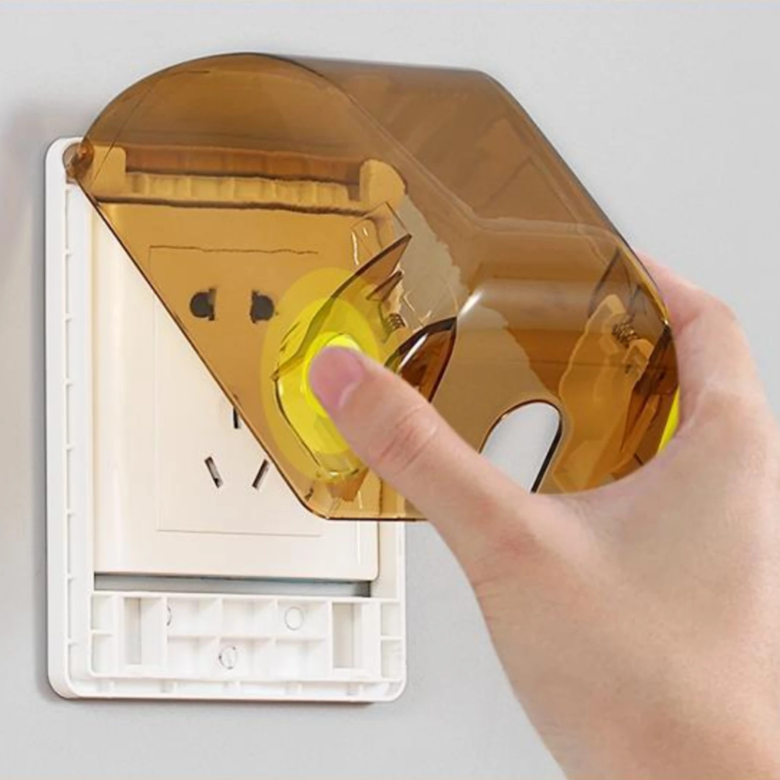 Outlet Protection Cover with Adhesive Base Self-Locking Child Safety Outlet Cover Socket Protector Box Flip-up for Toddlers