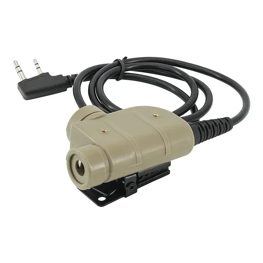 Adaptador de auriculares tácticos Ptt U94 Silynx Ptt 2 pines K enchufe militar PTT para Baofeng Walkie Talkie para auriculares de disparo COMTA