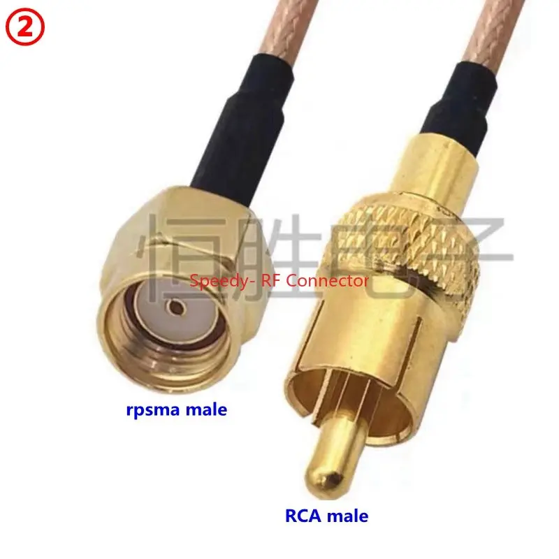 RG316 كابل محوري RCA ذكر إلى SMA BNC TNC موصل RCA ذكر أنثى تجعيد لتمديد كابل انخفاض خسارة التسليم السريع النحاس #3