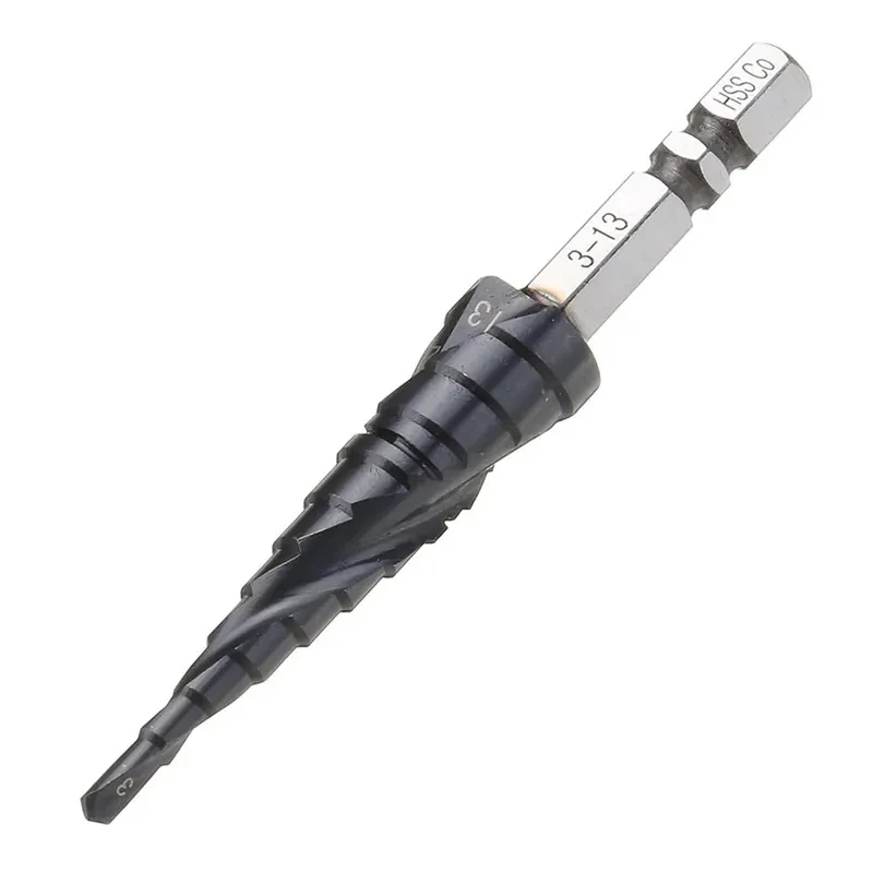 HRC89 M35 Cobalt TiAlN Coated Step Drill Bit 1/4 Inch Cone Hex Shank Metal Drilling Hole Opener Tool For Stainless Steel