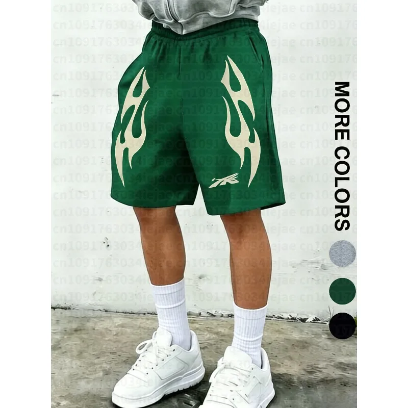 American-Style High-Street Men's Kid Shorts with Unique Prints; Loose-Fitting, Versatile Summer Casual and Athletic Shorts
