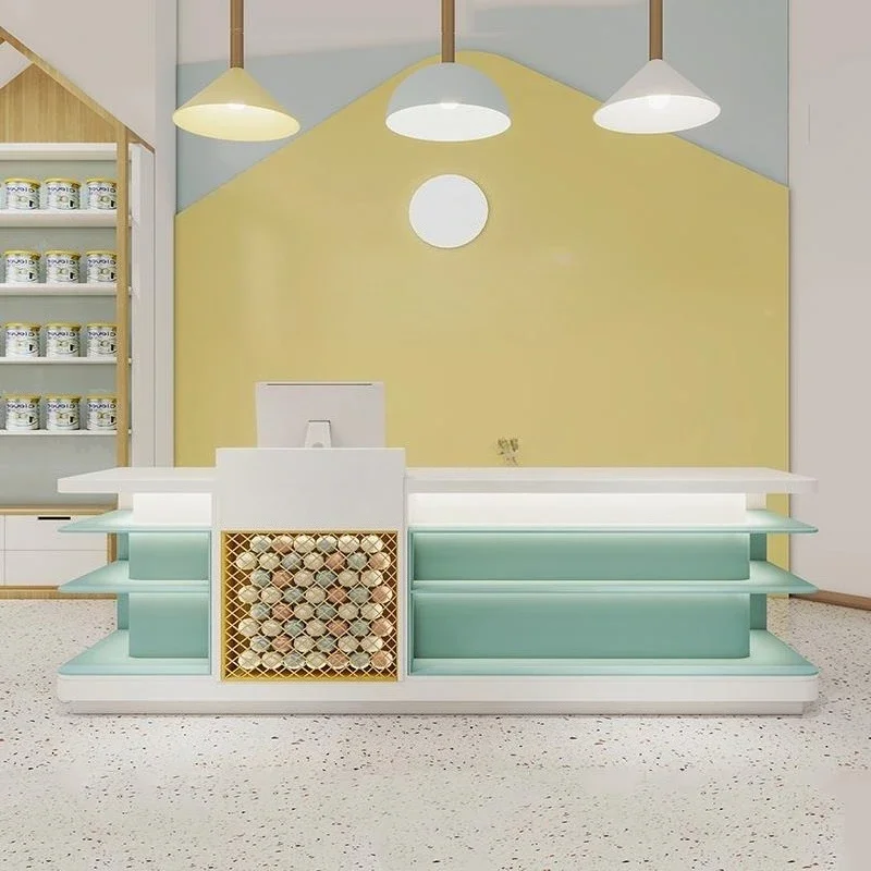Simple convenience store corner counter, children's playground front desk, reception desk