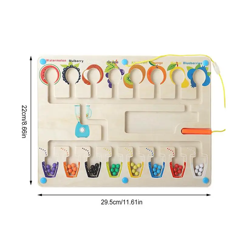 Magnetyczny kolorowy labirynt zabawki Montessori magnes zabawki Puzzle Puzzle drobne zabawki motorowe do sortowania kolorowego labiryntu zabawki edukacyjne dla dzieci