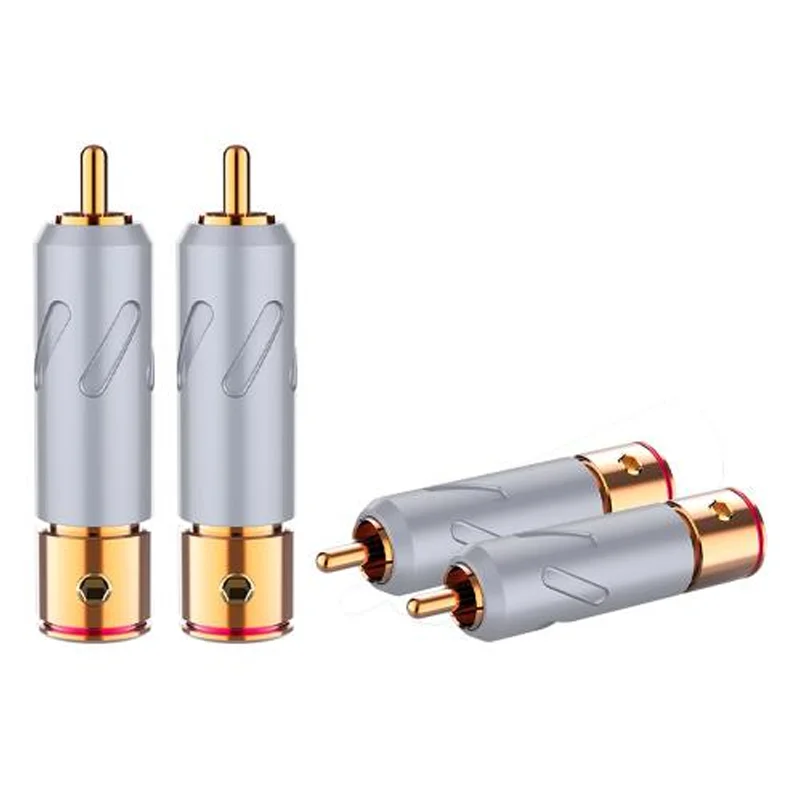 

Monosaudio R201 99.995% Pure Copper RCA Plug Connector Hifi Audio Video Signal Input Output 24k Gold/Rhodium Plated RCA Terminal
