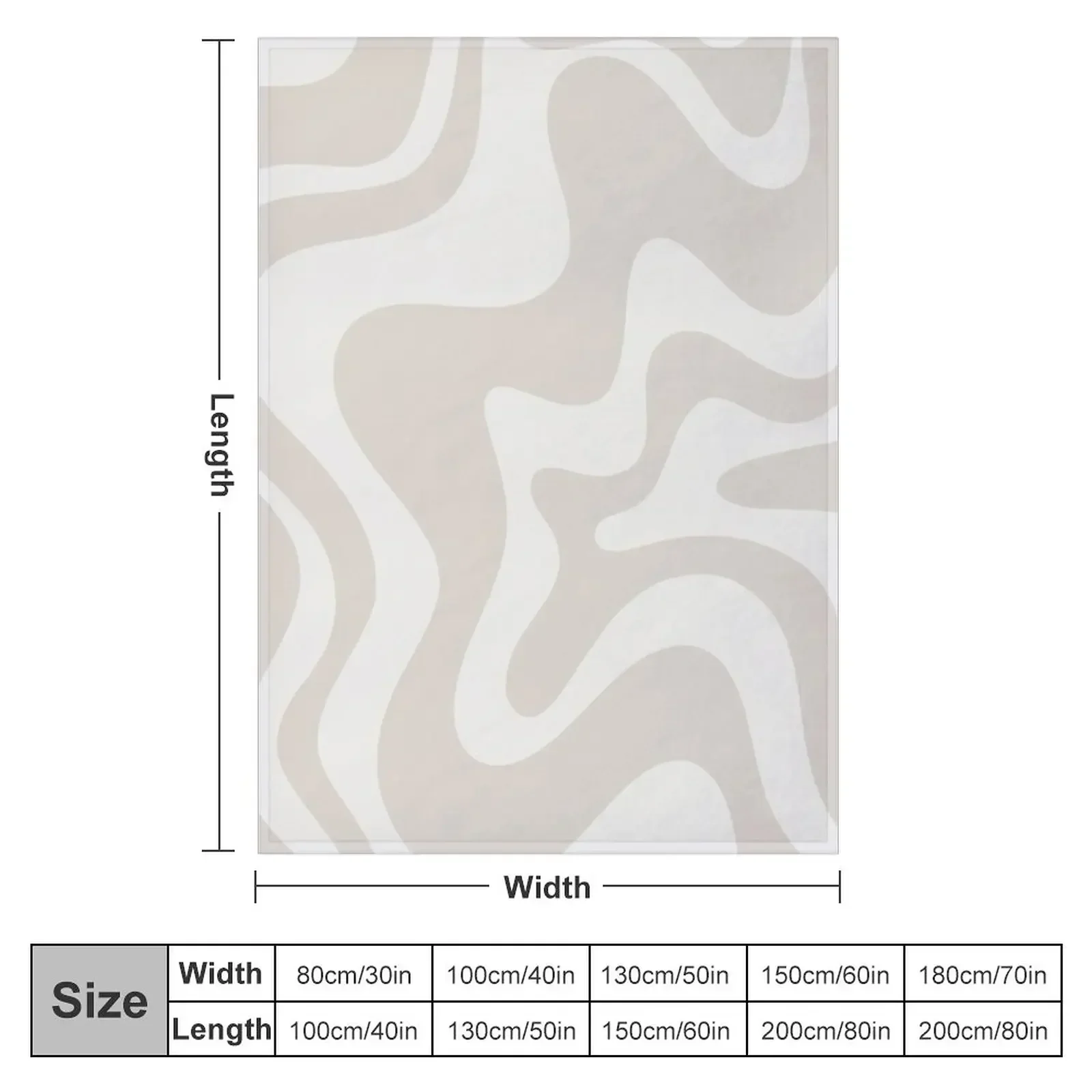 Liquid Swirl Contemporary Abstract Pattern in Mushroom Cream Throw Blanket manga Bed Fashionable Blankets